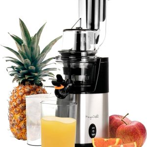 MegaChef Pro Stainless Steel Slow Juicer Fruit Vegetable Healthier Juicer-Silver