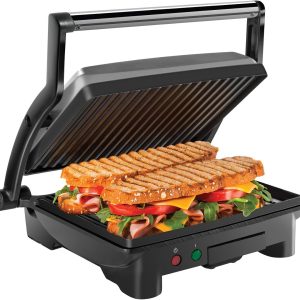 Panini Press Grill and Gourmet Sandwich Maker Non-Stick Coated Plates