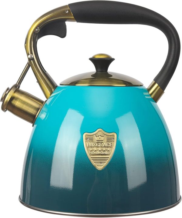 Tea Kettle -2.9 Quart Tea Kettles Stovetop Whistling Teapot Stainless Steel T…