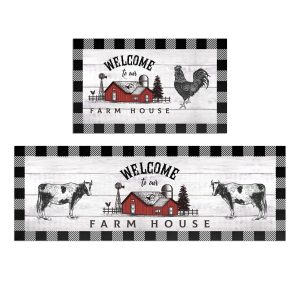 Farmhouse Standing Kitchen Mat Set of 2 Non Slip Thick Kitchen Rugs and Mats …