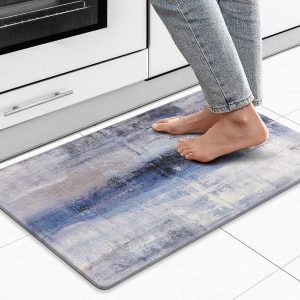 MAYHMYO Kitchen Floor Mat Blue Kitchen Rugs anti Fatigue Kitchen Floor Mat