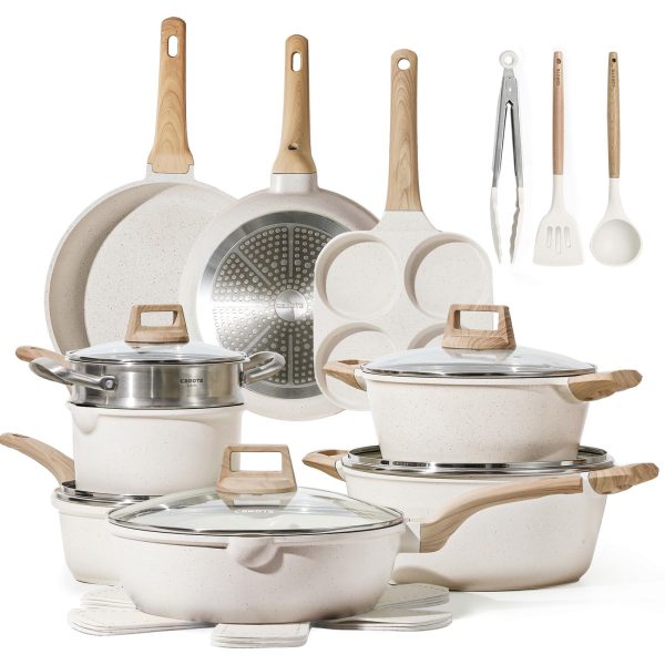 CAROTE Nonstick Cookware Sets Pots w/Frying Pans & Saucepans Sets 21Pcs