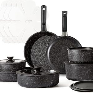 CAROTE 21Pcs Pots and Pan Set Non Stick, Nonstick Induction Cookware, Detachable