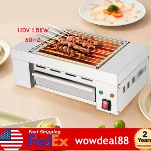 Modern Barbecue Electric Grill Indoor Grill SUS201 Stainless Steel 1500W W/ Tray