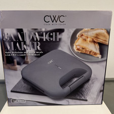 COOK WITH COLOR Sandwich Maker – 750-Watt, Non-Stick Plates, Easy-to-Clean, Cool