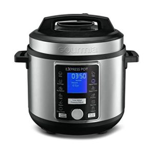 Gourmia GPC965 Digital Multi-Functional Pressure Cooker 6 Qt, Silver & Black