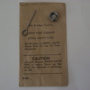 MIRRO-MATIC ORIGINAL SMALL ENVELOPE – WITH SAFETY FUSE AND VENT TUBE CLEANER