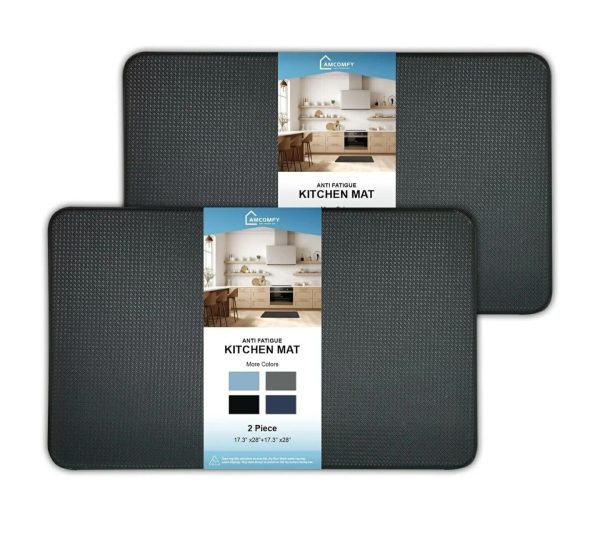 Amcomfy Anti Fatigue Kitchen Mat Cushioned Non Slip Comfort Floor Mats Standing