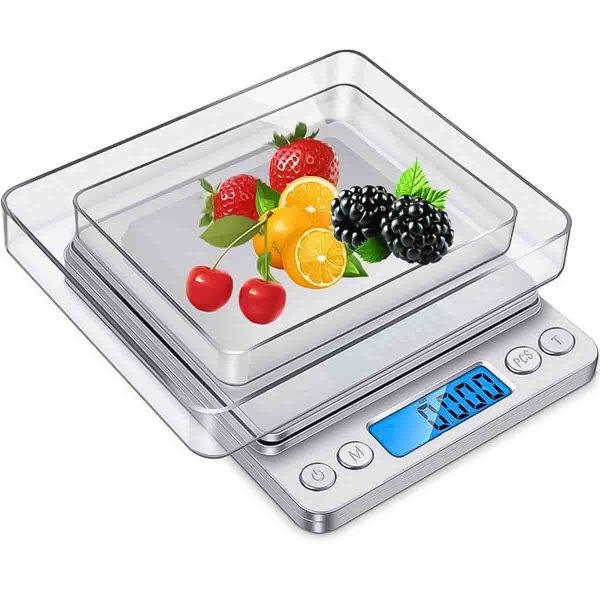 3KG Food Kitchen Scale, Digital Grams & Ounces for Weight Loss, Baking, Cooking