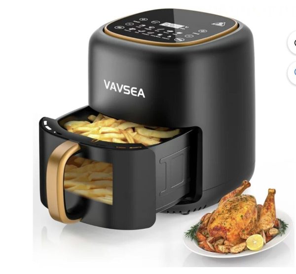 VAVSEA 6.5QT Air Fryer with Visible Cooking Window, 10-in-1 Digital Touch Large