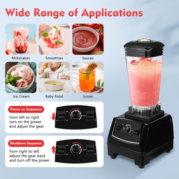 Professional Commercial Blender 2200W Fruit Juicer Smoothie Blender Maker Mixer