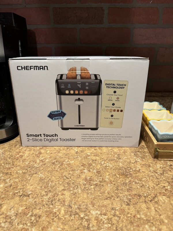 Chefman Smart Touch 2 Slice Digital Toaster (Removable Crumb Tray) BRAND NEW