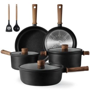 Carote Nonstick Cookware Sets, 10 Pcs Pots and Pans Set Non Stick, Easy to Clean