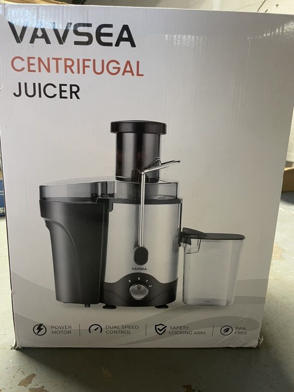 VAVSEA Juicer Machine 600W, Juice Extractor, Anti-Drip Press Centrifugal Juicer