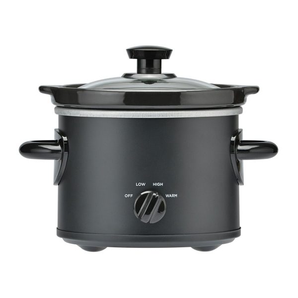 Mainstays 2 QT Slow Cooker, Matte Black Finish, Removeable Stoneware Pot, Model