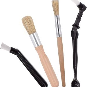 Coffee Machine Cleaning Brush Set 4 Pieces Coffee Cleaning Brush Wooden Cleaning