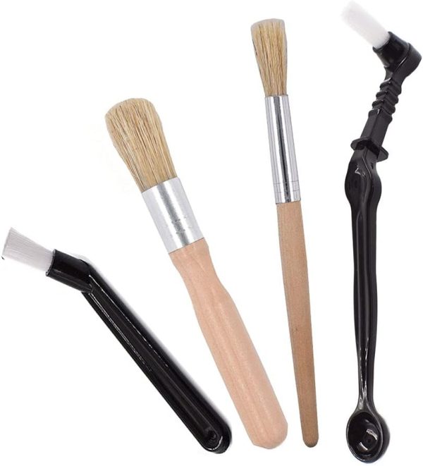 Coffee Machine Cleaning Brush Set 4 Pieces Coffee Cleaning Brush Wooden Cleaning