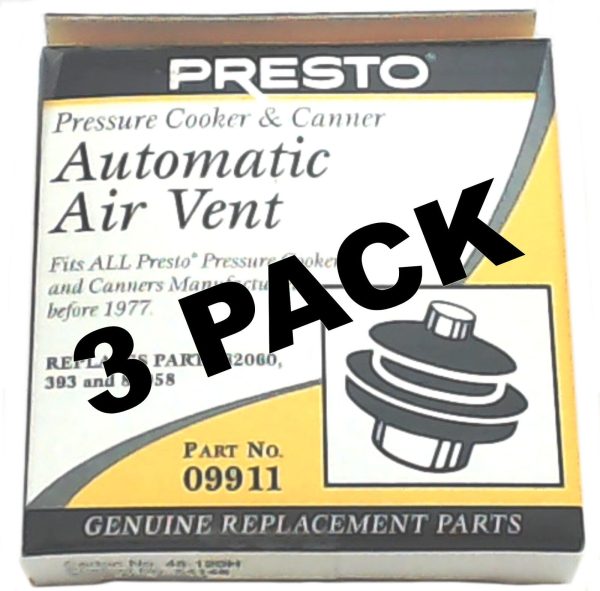 3 Pk, Presto Pressure Cooker Automatic Air Vent 09911