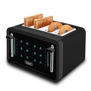 Gevi 4Slice Toaster Touch Screen Stainless Steel Digital Timer 6 Shade Settings