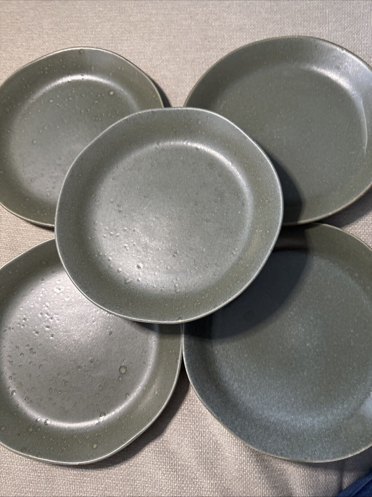 BIA Cordon Bleu 5 Olive Green Salad Plates 8 1/4”Microwave Oven DishwasherSafe