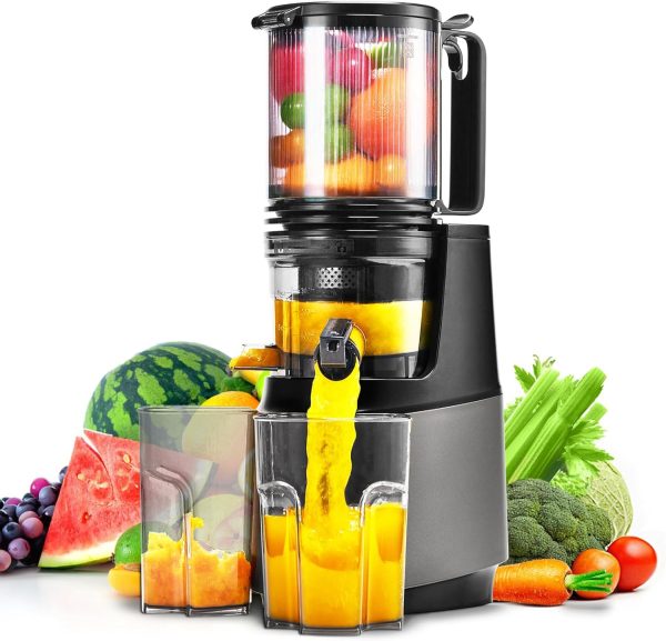 Cold Press Juicer,Slow Masticating Juicer Machines with 5.3″ Large Feed Chute fo