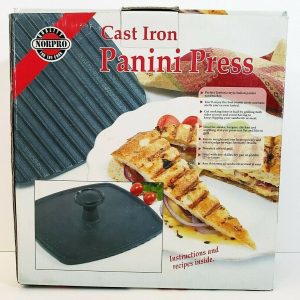 Norpro Cast Iron Black Ribbed Nonstick Press Sandwich Maker Panini NIB