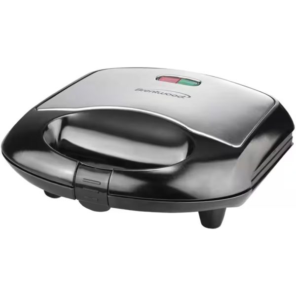 750 W Black Nonstick Compact Dual Sandwich Maker