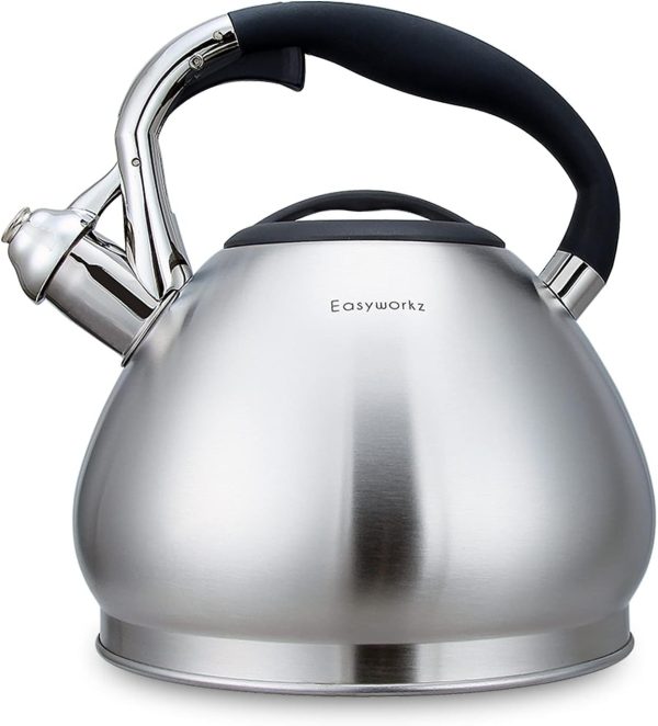 Whistling Stovetop Tea Kettle Food Grade Stainless Steel Hot Water Tea Pot with