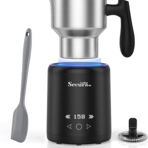 Milk Frother, 5-IN-1 Electric Milk Steamer Detachable Stainless Steel Jug Automa