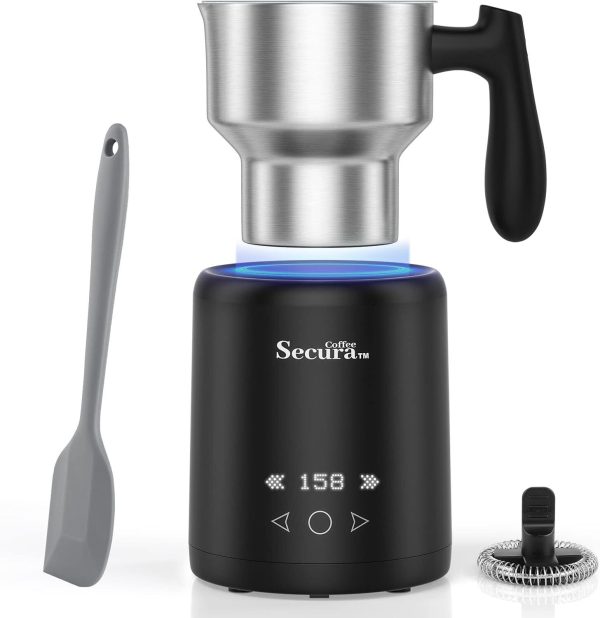 Milk Frother, 5-IN-1 Electric Milk Steamer Detachable Stainless Steel Jug Automa