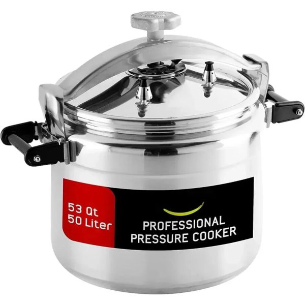 Extra Large 53 Quart / 50 Liter Professional Pressure Cooker Heavy-Duty Aluminum