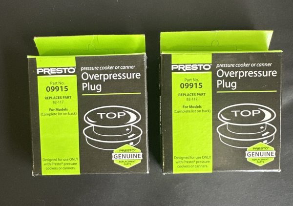 NEW 2-pack lot Presto 09915 / 82117 Overpressure Plug for Pressure Cookers