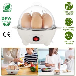 Electric Egg Cooker Steamer w/ Auto-Off Hard Egg Boiler for 7 Eggs Food-grade