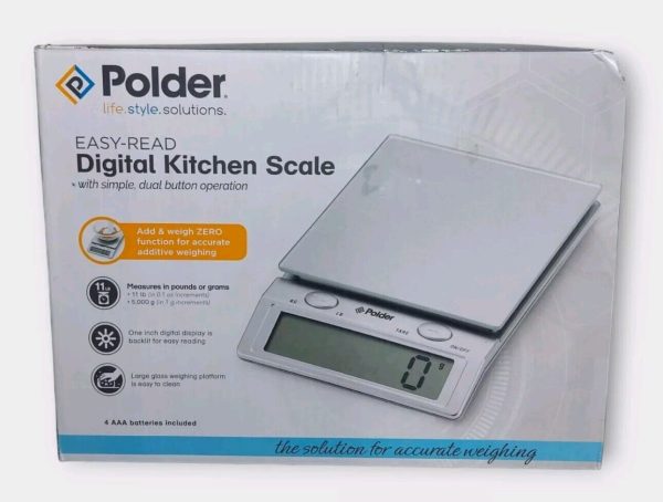 Polder Digital Kitchen Easy Read Up to 11 Pounds Capacity Battery Operated