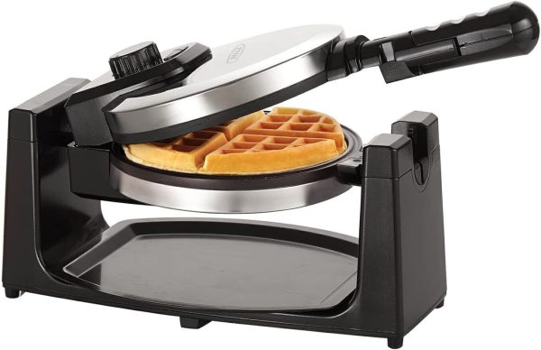 Classic Rotating Belgian Waffle Maker with Nonstick Plates, Removable Drip Tray