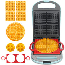 Multi Shapes Waffle Iron, A Combo of Mini Waffle Maker, American Classic Waff…