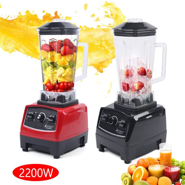 Professional High Power Countertop Blender Juicer Mixer 2200W 68oz Jar Black/Red