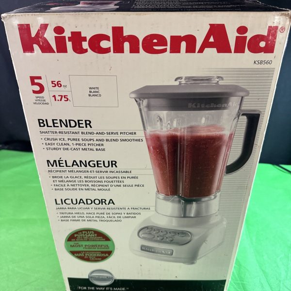 Kitchenaid Blender KSB560 White 56oz/7cup Pitcher 5 Speed