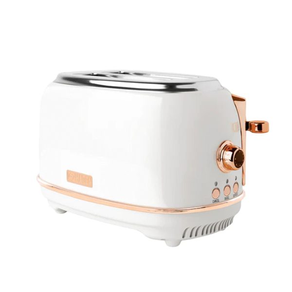 Haden Heritage 2 Slice Toaster with Removable Crumb Tray, Ivory/Copper(Open Box)