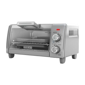 BLACK+DECKER Crisp ‘N Bake Air Fry 4-Slice Toaster Oven, Silver & Black, TO1787S