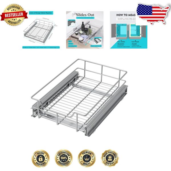 Maximize Space with 11″ W x 17″ D Slide-Out Cabinet Drawers for Kitchen & Bath