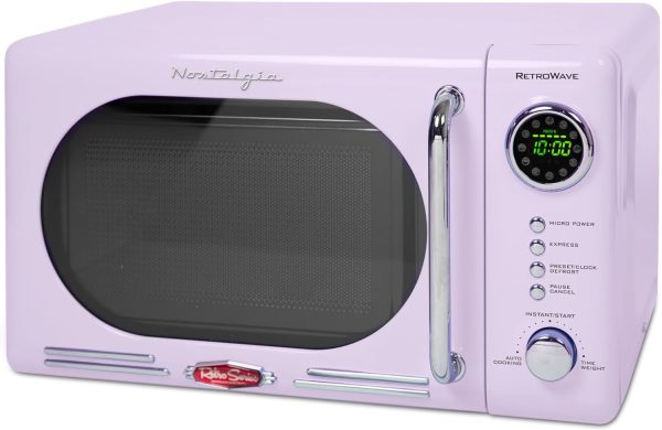 Retro Compact Countertop Microwave Oven, 0.7 Cu. Ft, Lavender