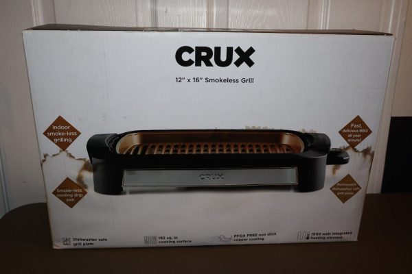 NEW Crux 12 x 16 Smokeless Indoor Non-Stick Electric Grill