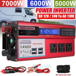 Convertidor 7000W De DC 12V A 110V AC Con USB Para Carro Auto Inversor Corriente