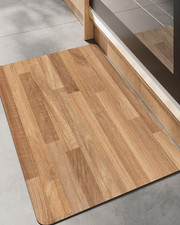 Ultra-Thin Wood Grain Kitchen Mat Low Profile Non Slip Quick Dry Washable Kit