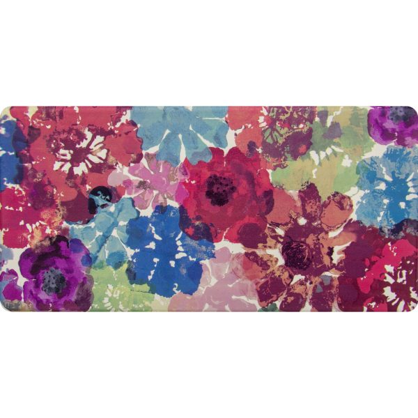 2′ x 3′ Multicolor Floral Burst Comfort Kitchen Mat; Print