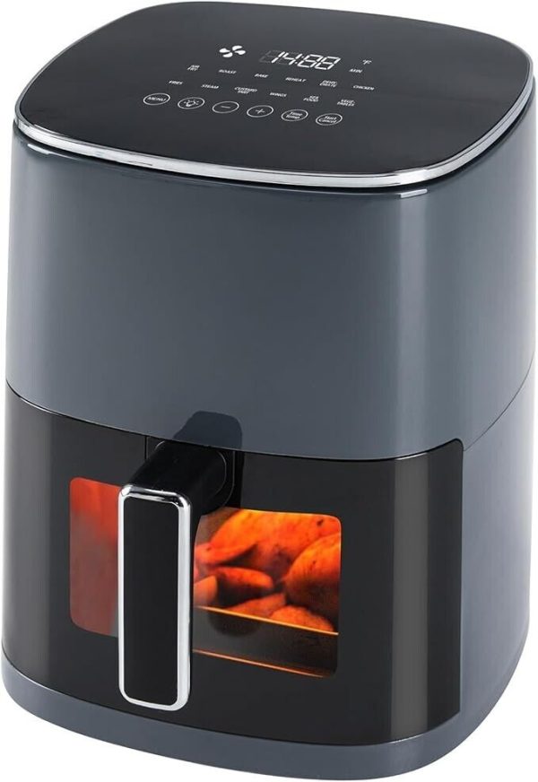 Air Fryer 6 Quart with Window Square Air Fryer 12-in-1 Air Fry