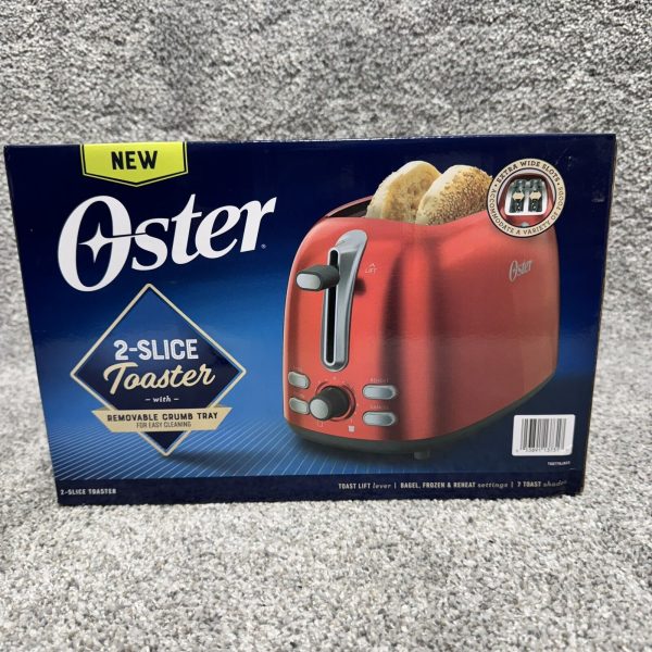 Oster 2 Slice Toaster Candy Apple Red Extra Wide Slots 7 Settings