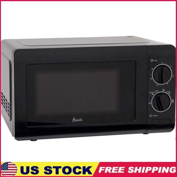 Compact Microwave Oven 700W Mechanical 5 Power Settings Defrost Glass Turntable