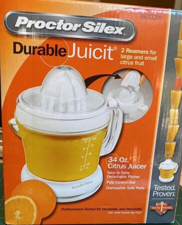 Proctor Silex Juicit Electric Citrus Juicer Machine for Orange Lemon Grapefruit